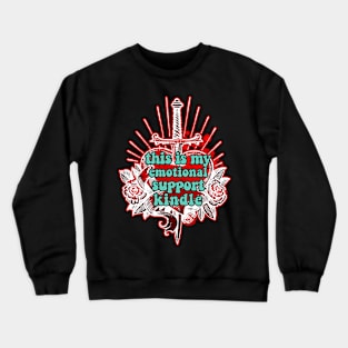 reading emotional support kindle groovy bookworms Crewneck Sweatshirt